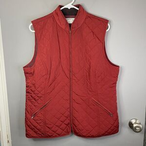 Orvis Womens L Quilted Mock Neck Full Zip Puffer Vest Thinsulate Insulation